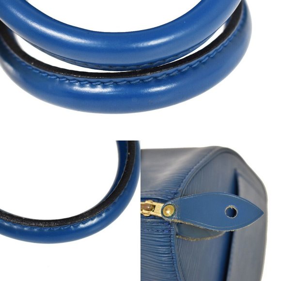 LOUIS VUITTON LV Logo Speedy Travel Hand Bag Epi Leather Blue - Picture 9 of 16